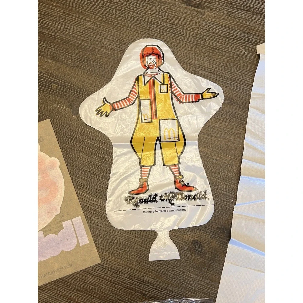 Letterland Stationary McDonaldland Ronald McDonald Iron‎ On Puppet Bib 1970s Lot
